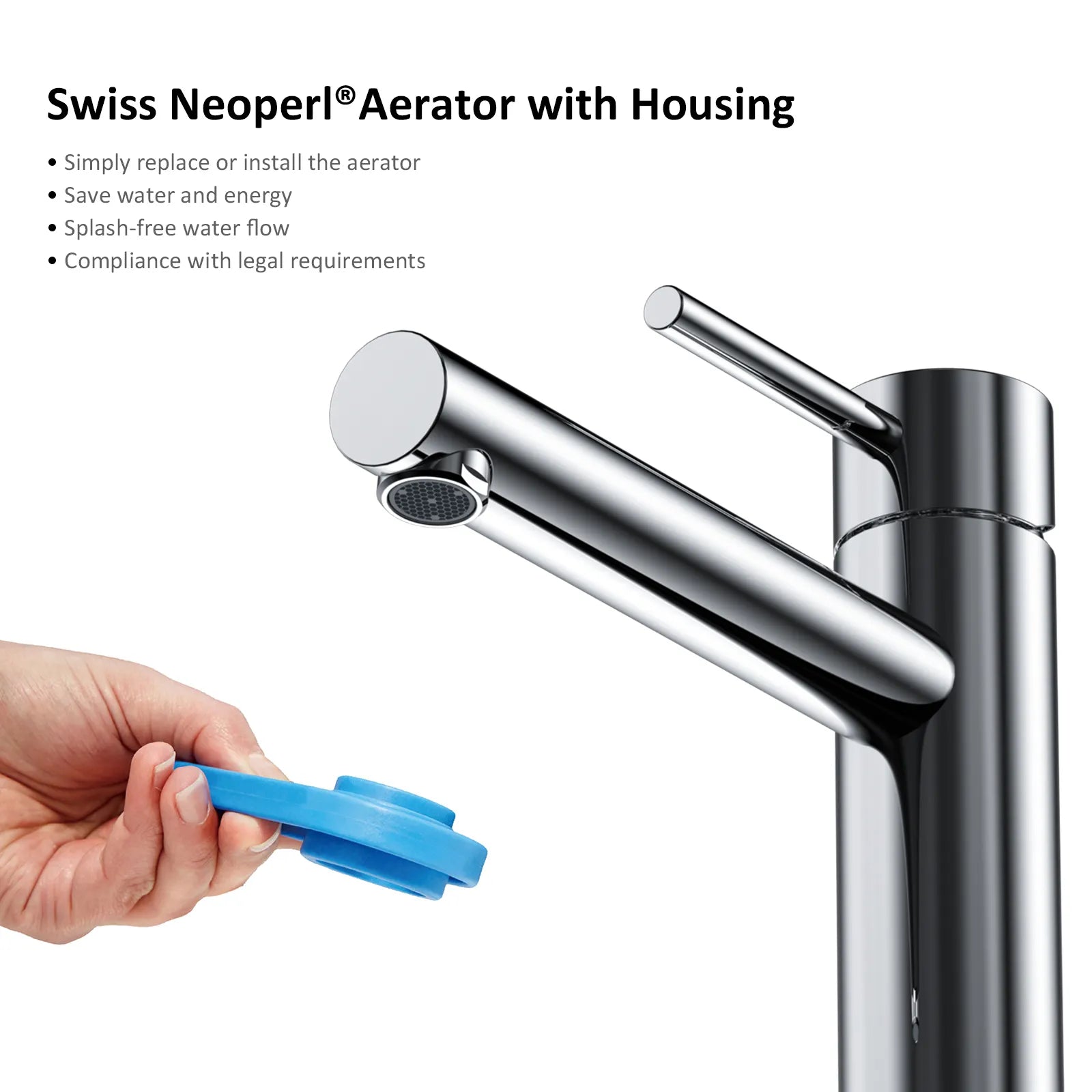 Tall Basin Faucet - Solid Brass Vanity Mixer with Spain ClTEC Cartridge -AB001005