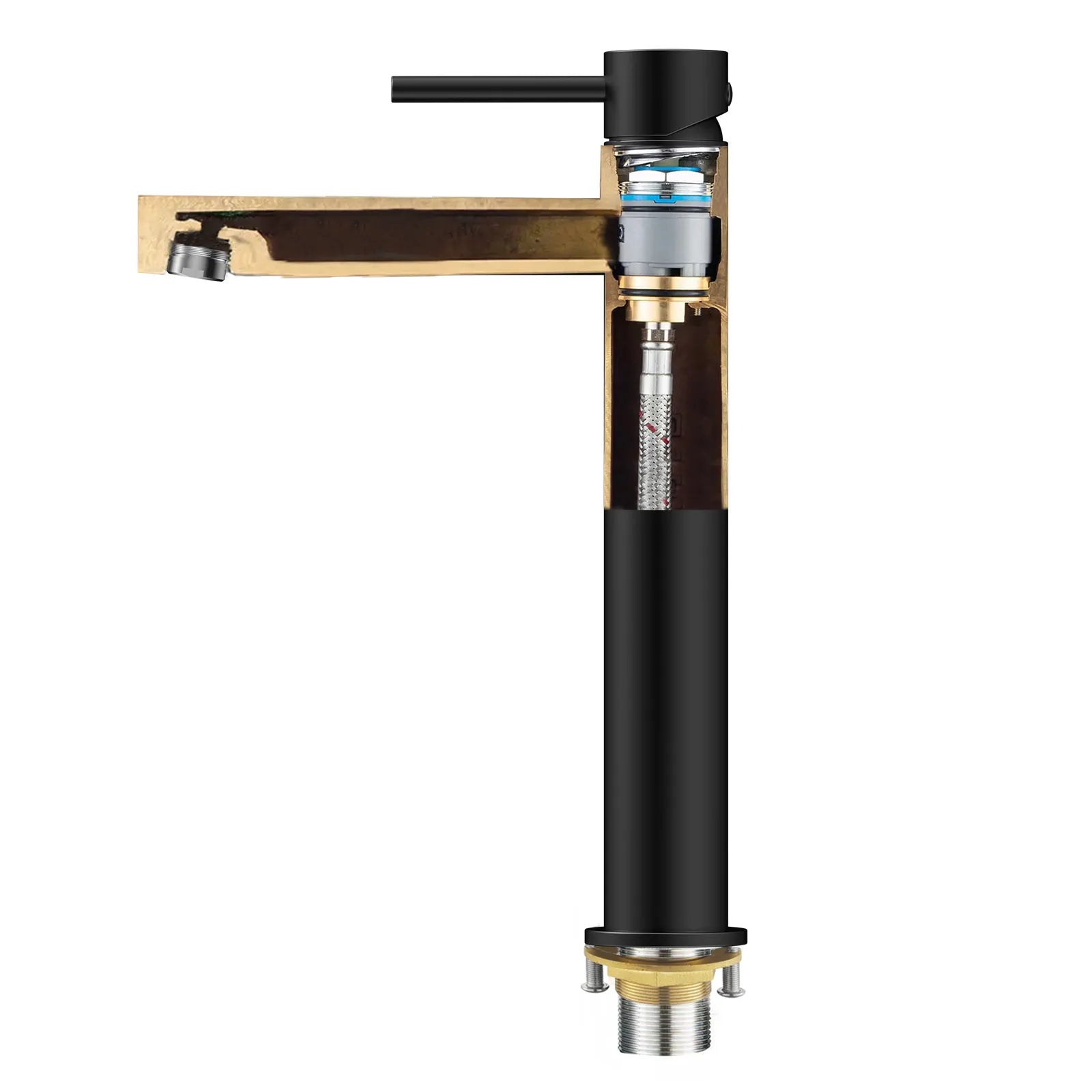 Tall Basin Faucet - Solid Brass Vanity Mixer with Spain ClTEC Cartridge -AB001005
