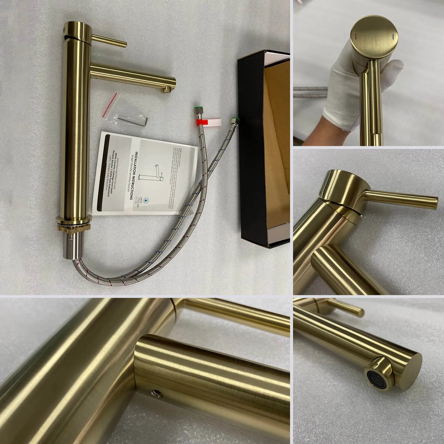 Tall Basin Faucet - Solid Brass Vanity Mixer with Spain ClTEC Cartridge -AB001005