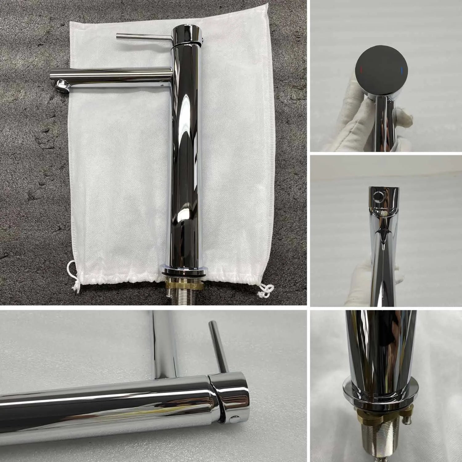 Tall Basin Faucet - Solid Brass Vanity Mixer with Spain ClTEC Cartridge -AB001005