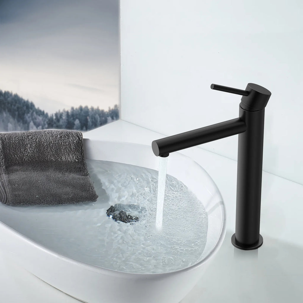 Tall Basin Faucet - Solid Brass Vanity Mixer with Spain ClTEC Cartridge -AB001005