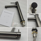 Tall Basin Faucet - Solid Brass Vanity Mixer with Spain ClTEC Cartridge -AB001005