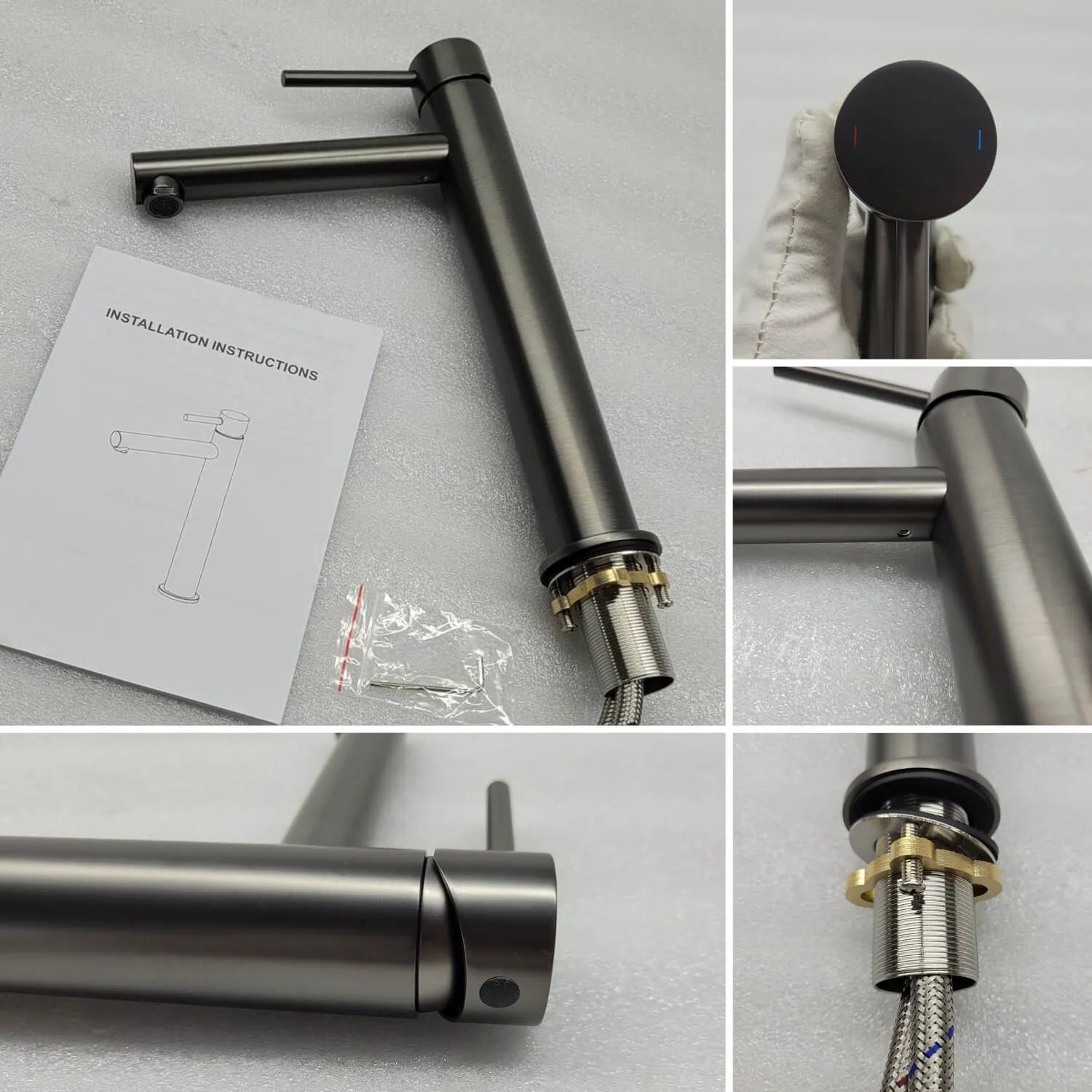 Tall Basin Faucet - Solid Brass Vanity Mixer with Spain ClTEC Cartridge -AB001005