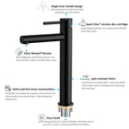 Tall Basin Faucet - Solid Brass Vanity Mixer with Spain ClTEC Cartridge -AB001005
