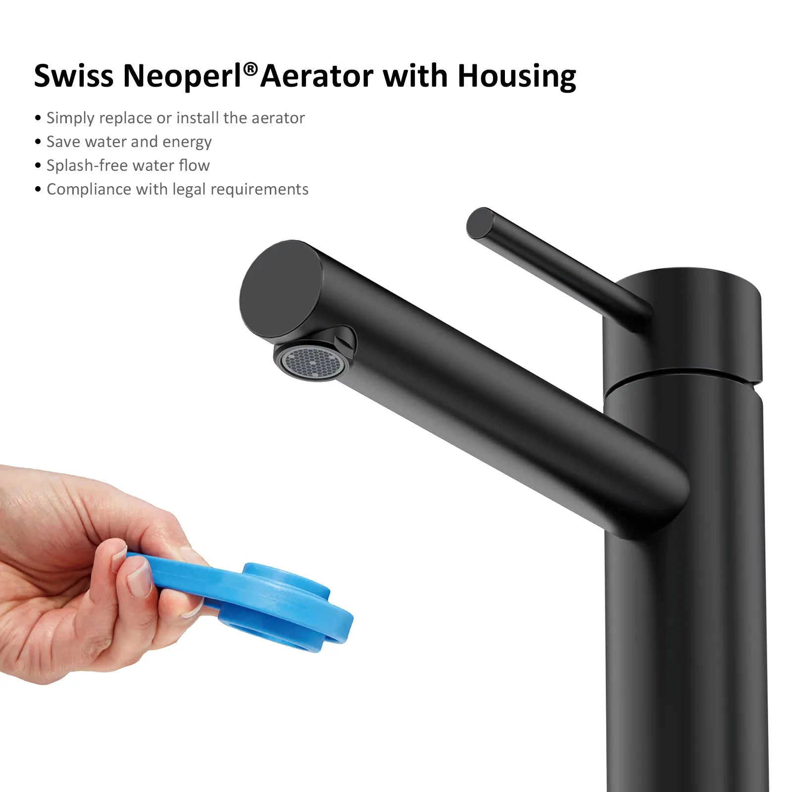 Tall Basin Faucet - Solid Brass Vanity Mixer with Spain ClTEC Cartridge -AB001005