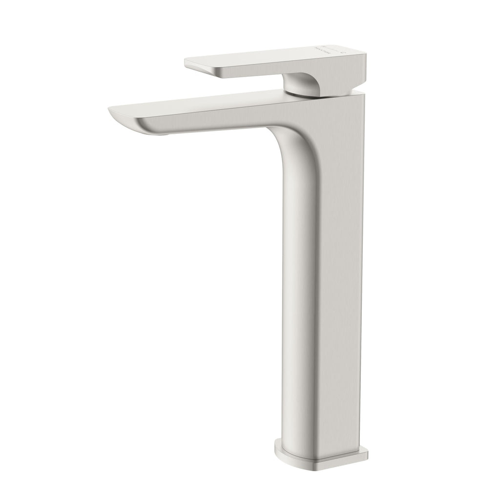 Tall Bathroom Basin Faucet – Single Handle Vessel Faucet – AB001007 Brushed Nickel