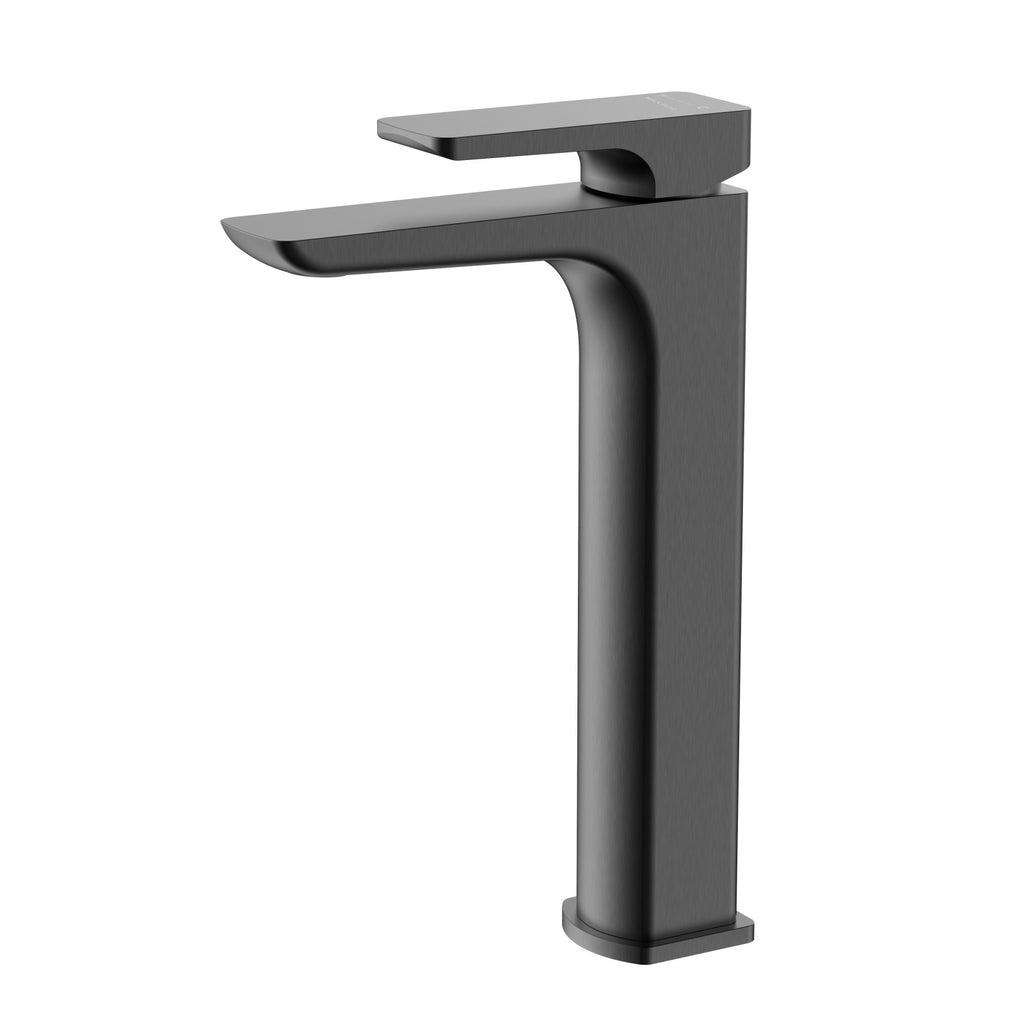 Tall Bathroom Basin Faucet – Single Handle Vessel Faucet – AB001007 Brushed Gun Metal