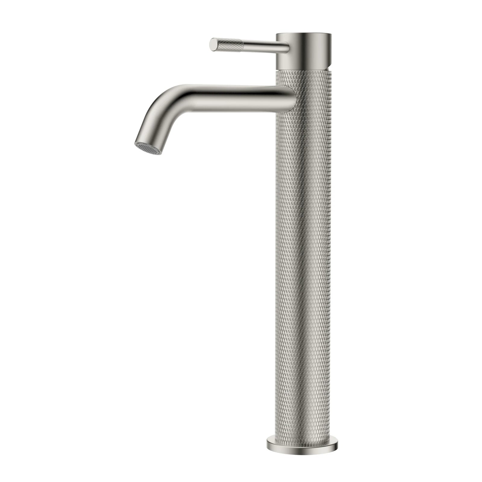 MAXTOR Tall Bathroom Vanity Basin Faucet – Knurled Single Hand Mixer Tap-AB001033 Brushed Nickel