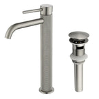 MAXTOR Tall Bathroom Vanity Basin Faucet – Knurled Single Hand Mixer Tap-AB001033
