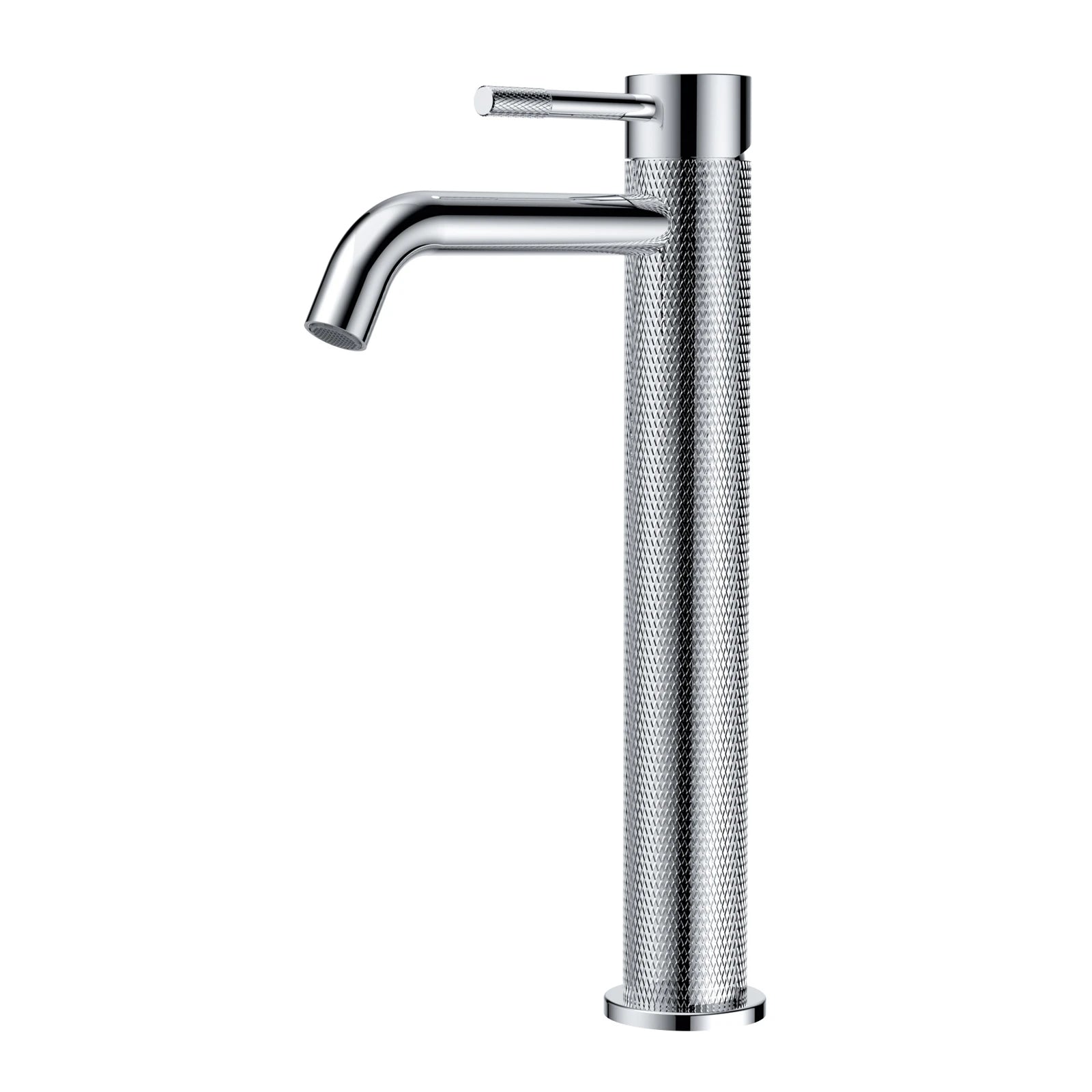 MAXTOR Tall Bathroom Vanity Basin Faucet – Knurled Single Hand Mixer Tap-AB001033 Chrome