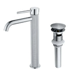MAXTOR Tall Bathroom Vanity Basin Faucet – Knurled Single Hand Mixer Tap-AB001033