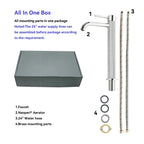 MAXTOR Tall Bathroom Vanity Basin Faucet – Knurled Single Hand Mixer Tap-AB001033