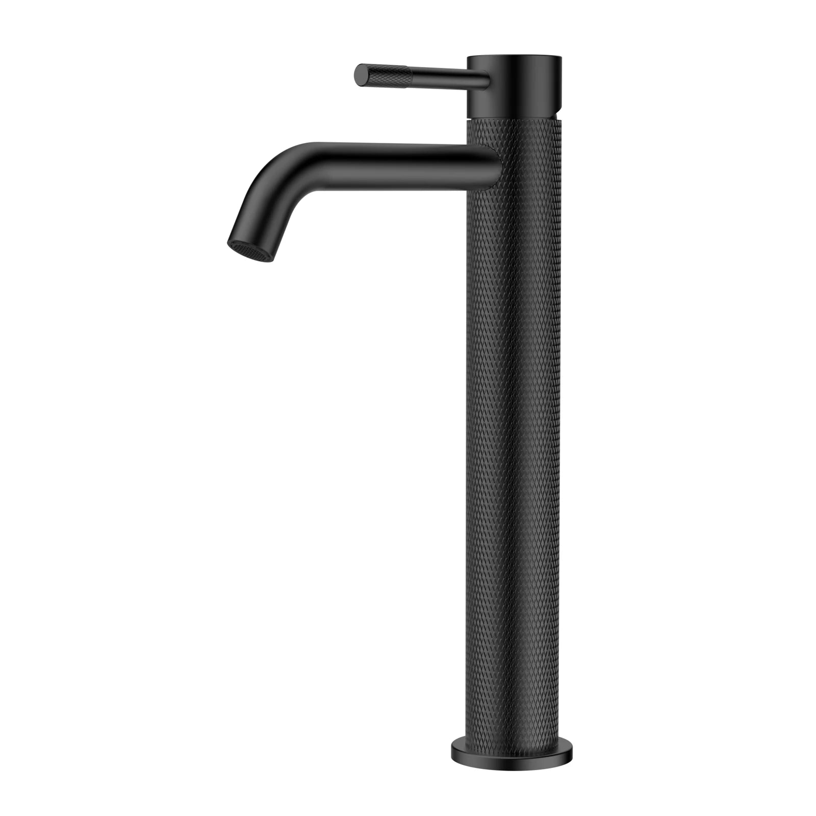 MAXTOR Tall Bathroom Vanity Basin Faucet – Knurled Single Hand Mixer Tap-AB001033 Matte Black