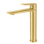 MAXTOR Tall Bathroom Vanity Basin Faucet – Single Handle Solid Brass Vessel Mixer-AB001064 Brushed Gold