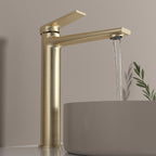 MAXTOR Tall Bathroom Vanity Basin Faucet – Single Handle Solid Brass Vessel Mixer-AB001064