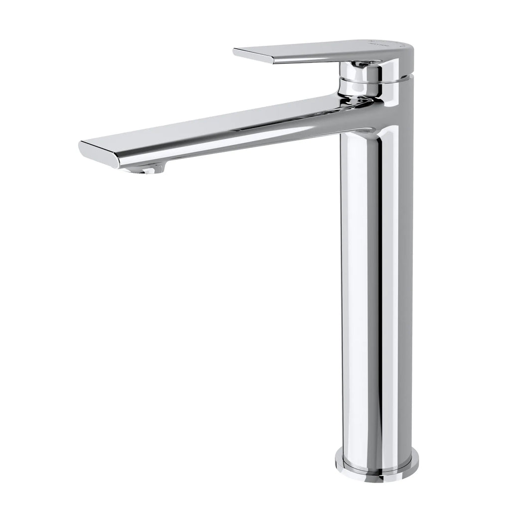 MAXTOR Tall Bathroom Vanity Basin Faucet – Single Handle Solid Brass Vessel Mixer-AB001064 Chrome