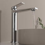 MAXTOR Tall Bathroom Vanity Basin Faucet – Single Handle Solid Brass Vessel Mixer-AB001064