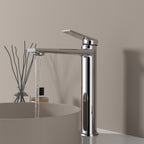 MAXTOR Tall Bathroom Vanity Basin Faucet – Single Handle Solid Brass Vessel Mixer-AB001064