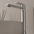 MAXTOR Tall Bathroom Vanity Basin Faucet – Single Handle Solid Brass Vessel Mixer-AB001064