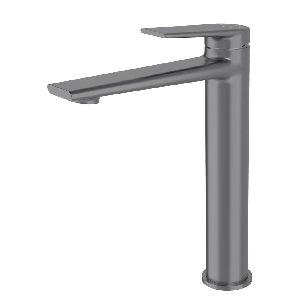 MAXTOR Tall Bathroom Vanity Basin Faucet – Single Handle Solid Brass Vessel Mixer-AB001064 Brushed Gun Metal