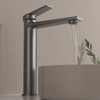 MAXTOR Tall Bathroom Vanity Basin Faucet – Single Handle Solid Brass Vessel Mixer-AB001064