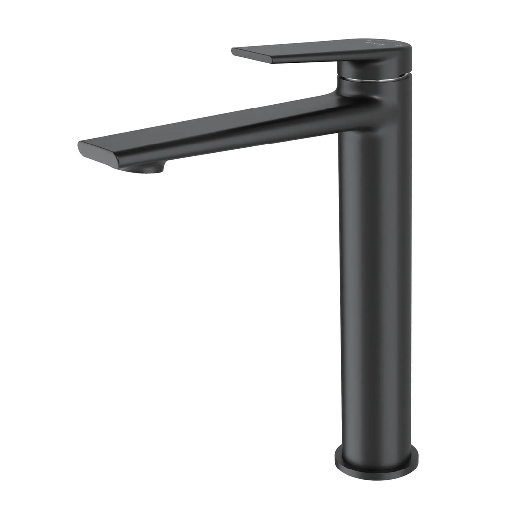 MAXTOR Tall Bathroom Vanity Basin Faucet – Single Handle Solid Brass Vessel Mixer-AB001064 Matte Black