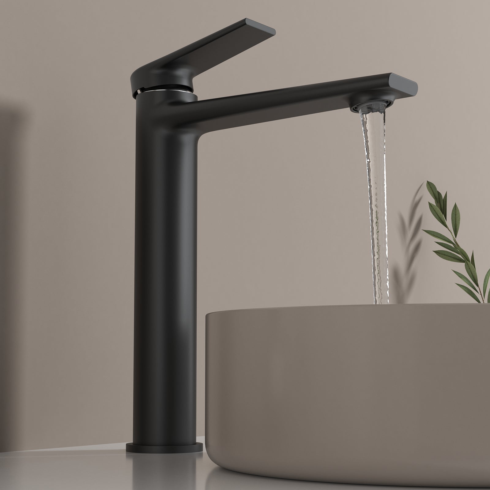 MAXTOR Tall Bathroom Vanity Basin Faucet – Single Handle Solid Brass Vessel Mixer-AB001064