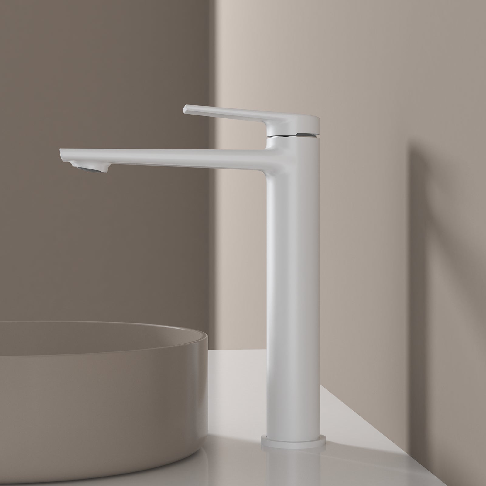 MAXTOR Tall Bathroom Vanity Basin Faucet – Single Handle Solid Brass Vessel Mixer-AB001064