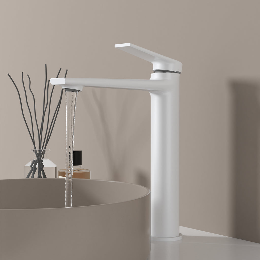 MAXTOR Tall Bathroom Vanity Basin Faucet – Single Handle Solid Brass Vessel Mixer-AB001064