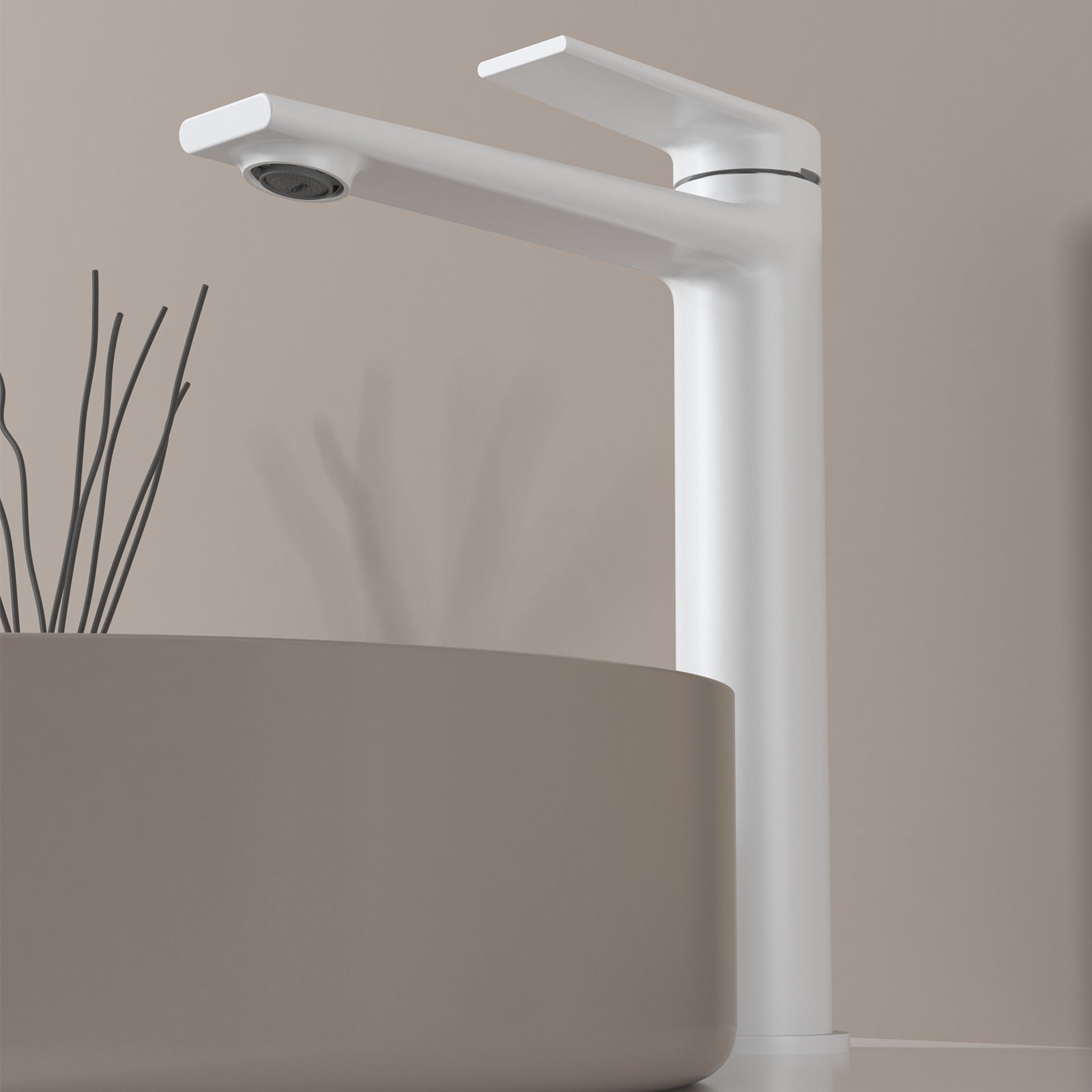 MAXTOR Tall Bathroom Vanity Basin Faucet – Single Handle Solid Brass Vessel Mixer-AB001064