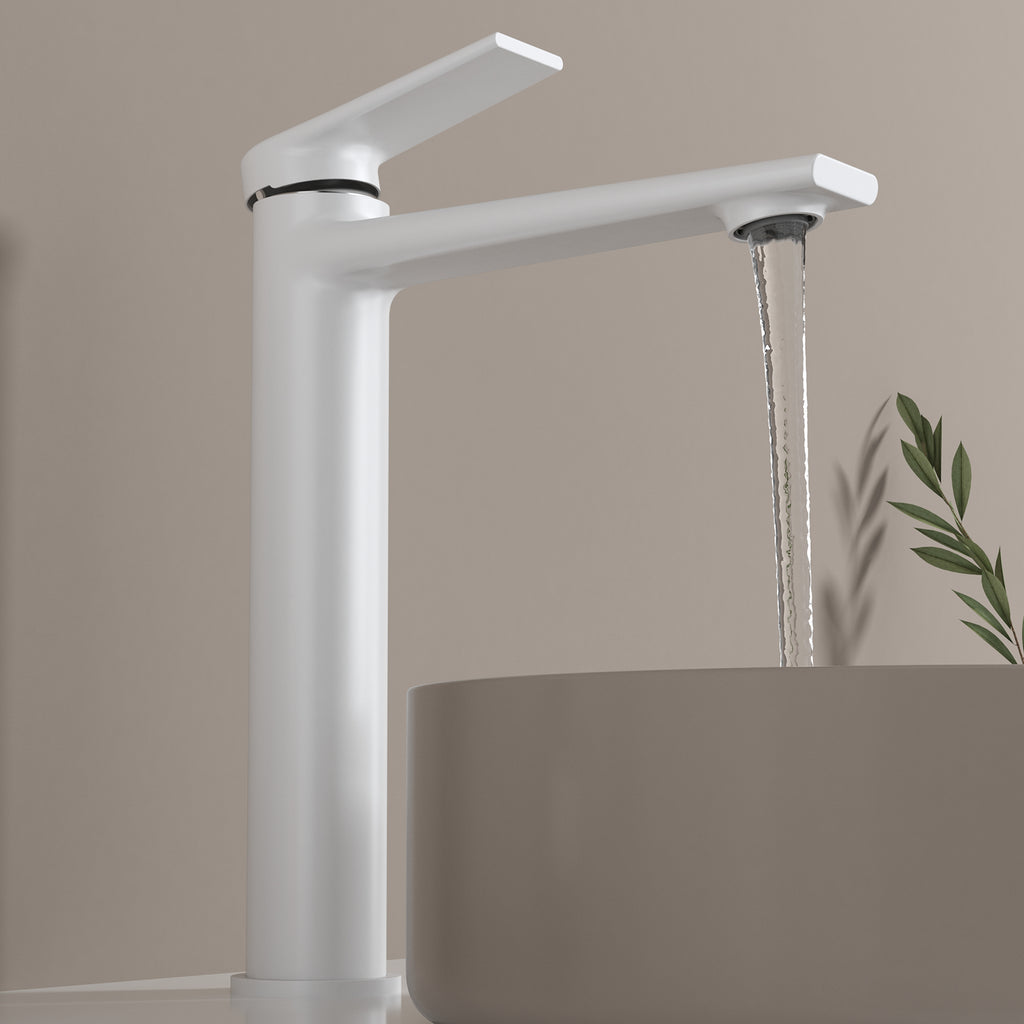 MAXTOR Tall Bathroom Vanity Basin Faucet – Single Handle Solid Brass Vessel Mixer-AB001064