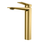 MAXTOR Tall Bathroom Vanity Basin Faucet – Single Handle Vessel Sink Mixer-AB001065 Brushed Gold