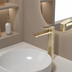 MAXTOR Tall Bathroom Vanity Basin Faucet – Single Handle Vessel Sink Mixer-AB001065