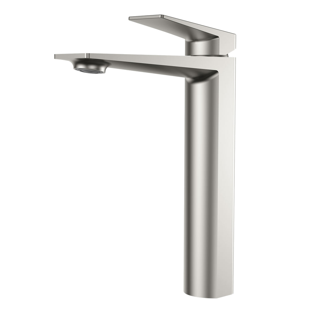 MAXTOR Tall Bathroom Vanity Basin Faucet – Single Handle Vessel Sink Mixer-AB001065 Brushed Nickel