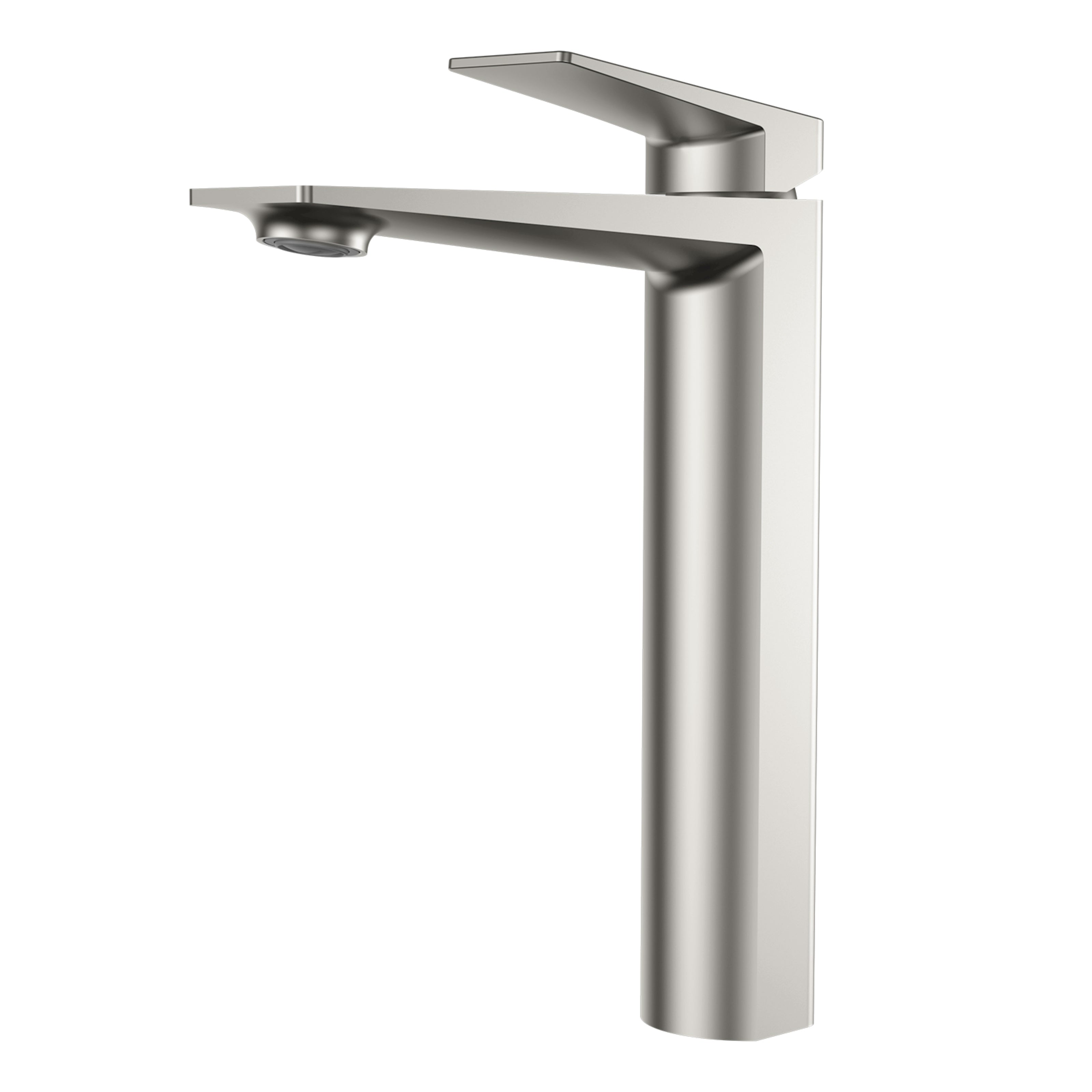 MAXTOR Tall Bathroom Vanity Basin Faucet – Single Handle Vessel Sink Mixer-AB001065 Brushed Nickel