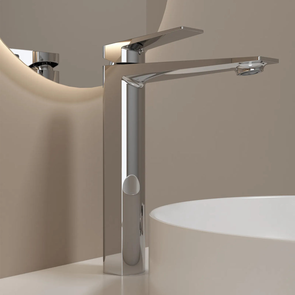 MAXTOR Tall Bathroom Vanity Basin Faucet – Single Handle Vessel Sink Mixer-AB001065