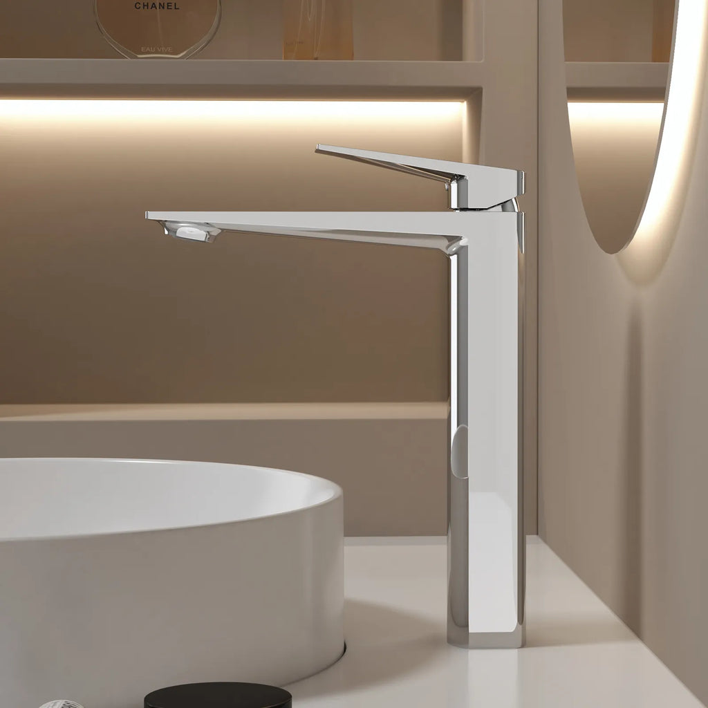 MAXTOR Tall Bathroom Vanity Basin Faucet – Single Handle Vessel Sink Mixer-AB001065