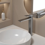 MAXTOR Tall Bathroom Vanity Basin Faucet – Single Handle Vessel Sink Mixer-AB001065