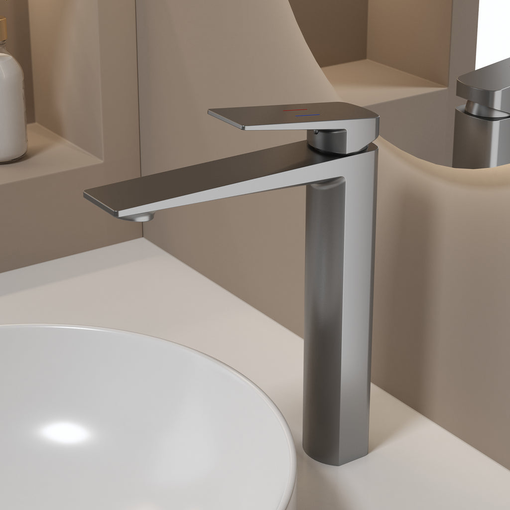 MAXTOR Tall Bathroom Vanity Basin Faucet – Single Handle Vessel Sink Mixer-AB001065