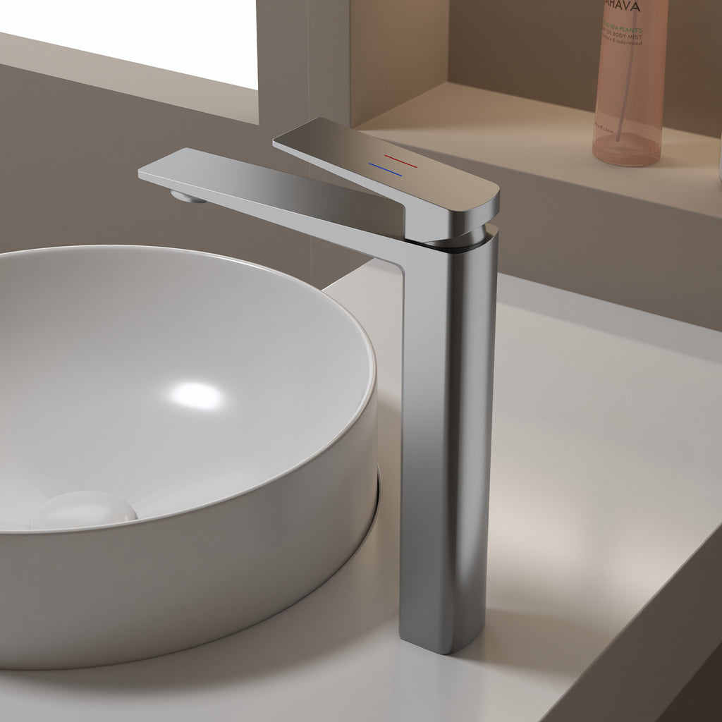 MAXTOR Tall Bathroom Vanity Basin Faucet – Single Handle Vessel Sink Mixer-AB001065