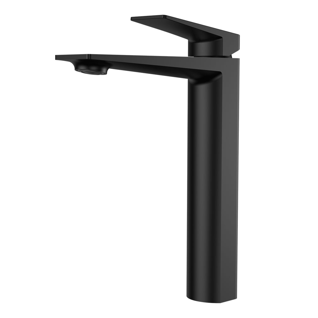 MAXTOR Tall Bathroom Vanity Basin Faucet – Single Handle Vessel Sink Mixer-AB001065 Matte Black