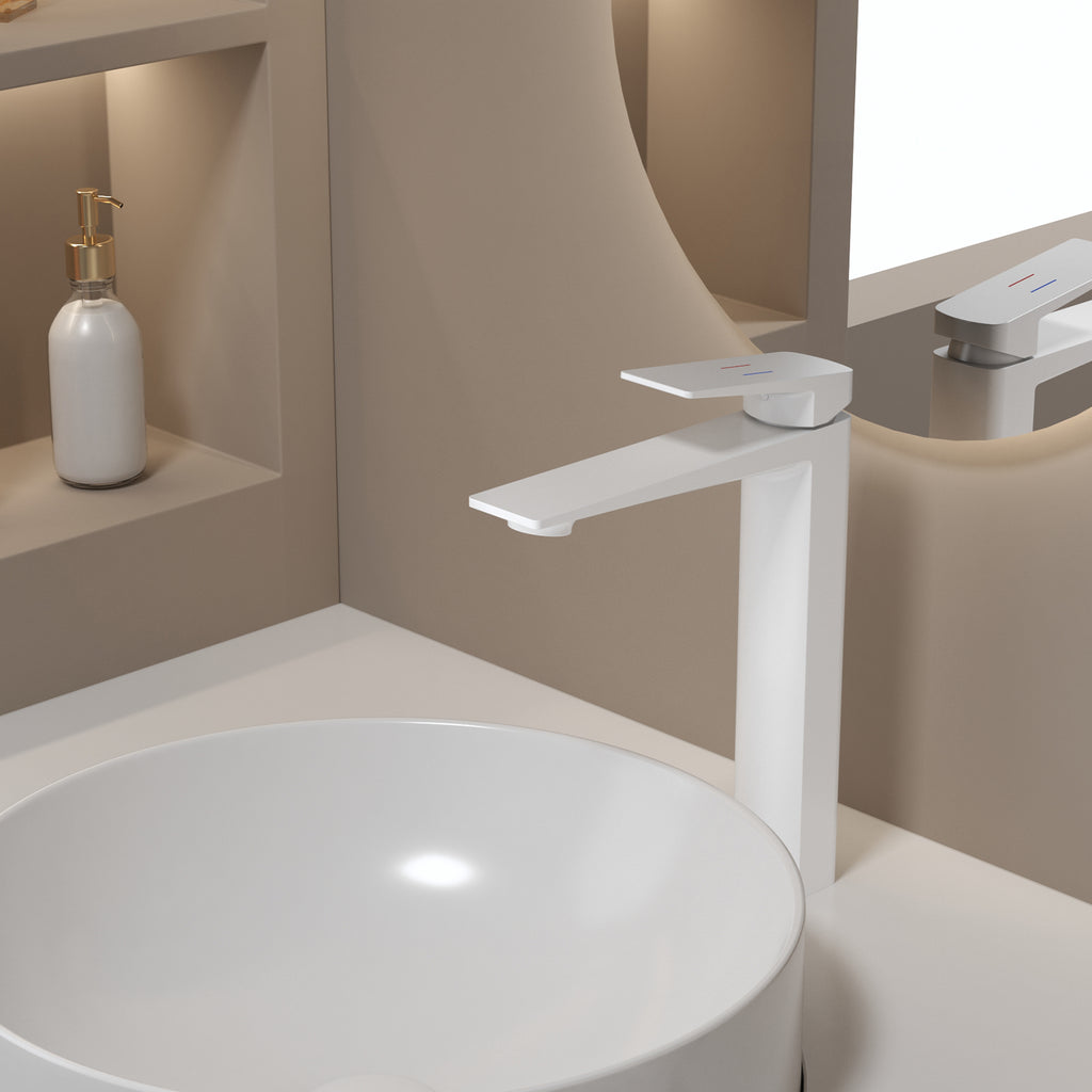 MAXTOR Tall Bathroom Vanity Basin Faucet – Single Handle Vessel Sink Mixer-AB001065