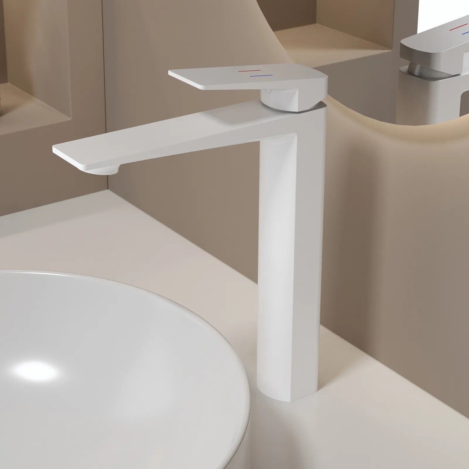 MAXTOR Tall Bathroom Vanity Basin Faucet – Single Handle Vessel Sink Mixer-AB001065