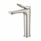 High Basin Faucet for Vessel Sink – Single Handle Tall Basin Mixer – AB001076 Brushed Nickel