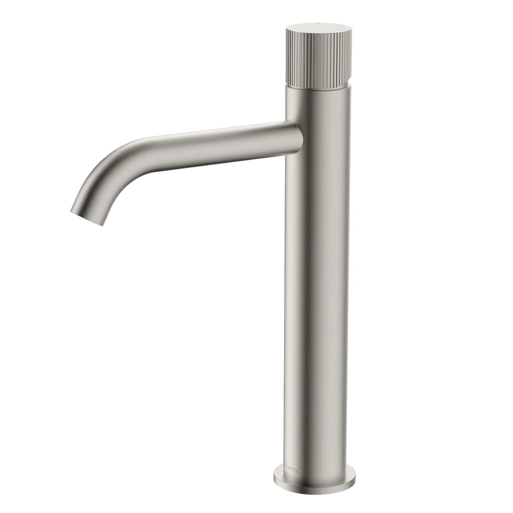 X-Circular High Bathroom Vanity Basin Faucet – Single Handle – AB001131 Brushed Nickel