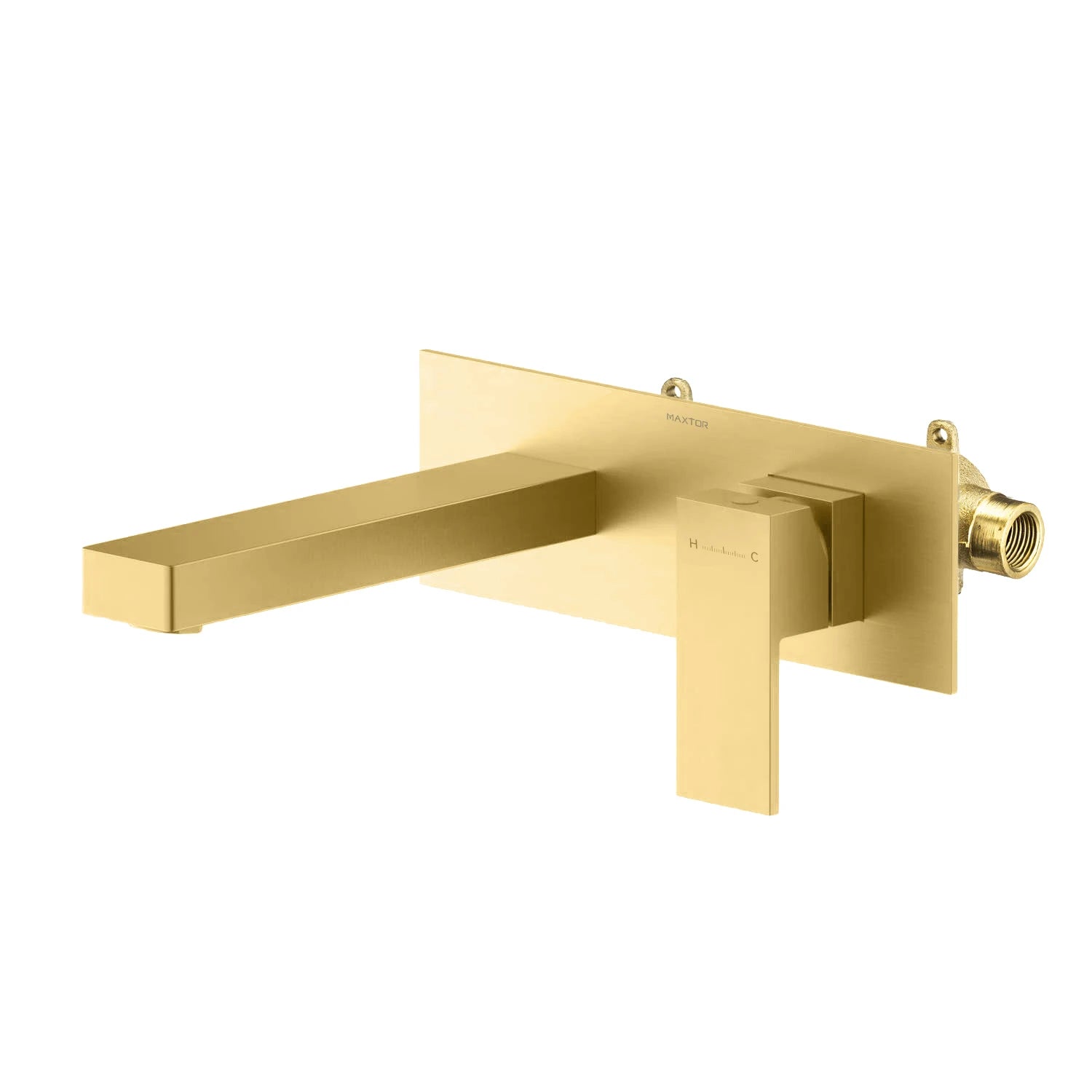 Maxtor Brushed Gold Wall-Mounted Basin Faucet – Square Design AB002000