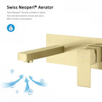 Maxtor Brushed Gold Wall-Mounted Basin Faucet – Square Design AB002000