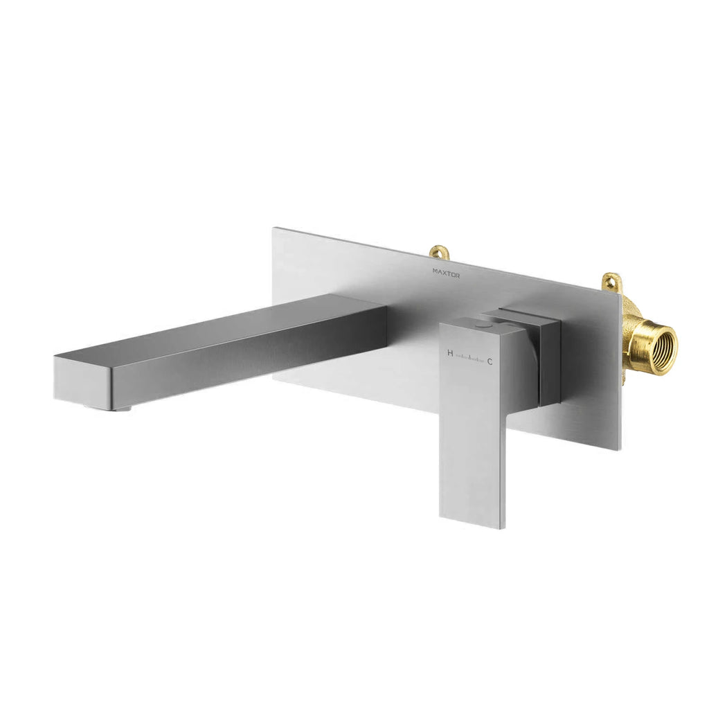 Maxtor Brushed Gold Wall-Mounted Basin Faucet – Square Design AB002000
