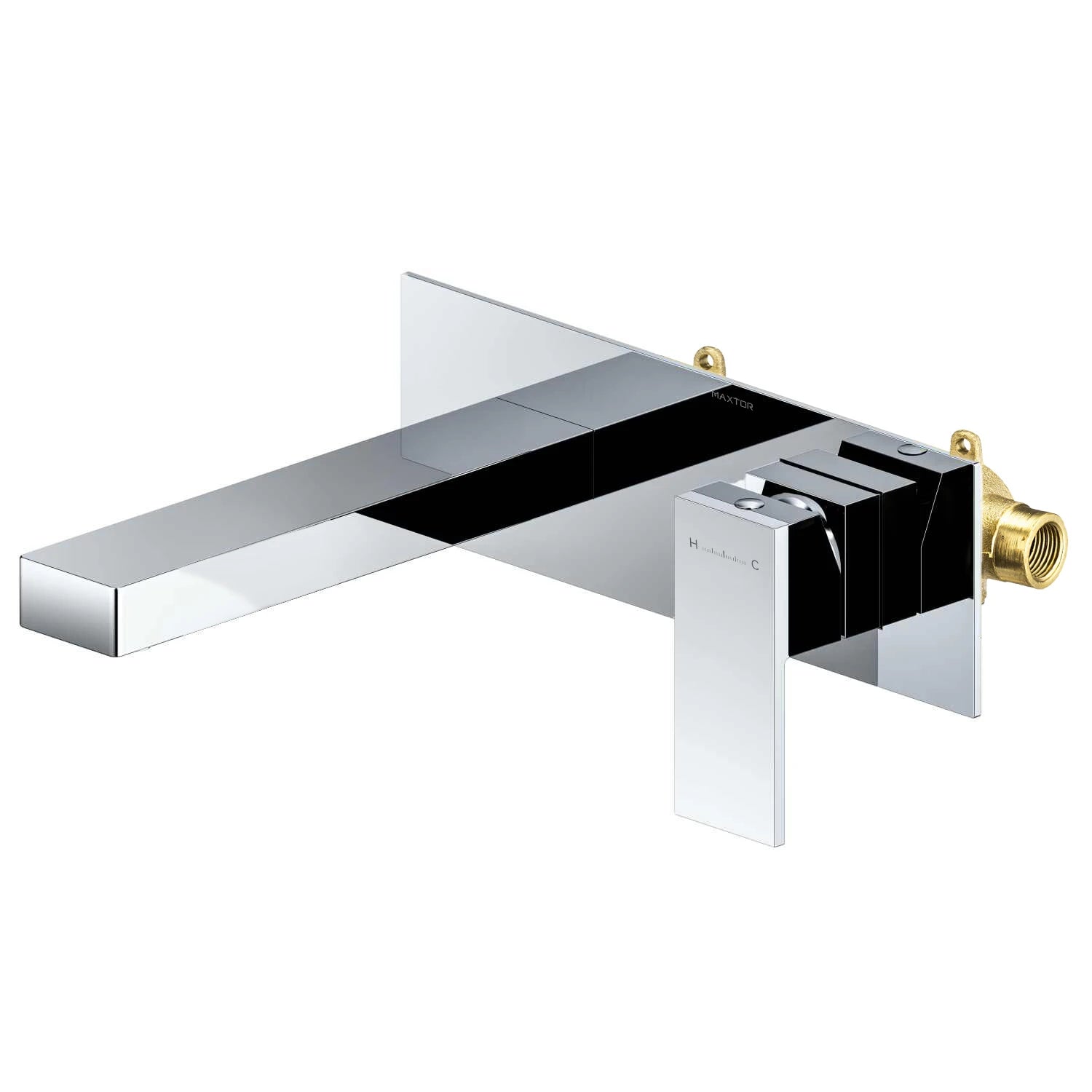 Maxtor Brushed Gold Wall-Mounted Basin Faucet – Square Design AB002000
