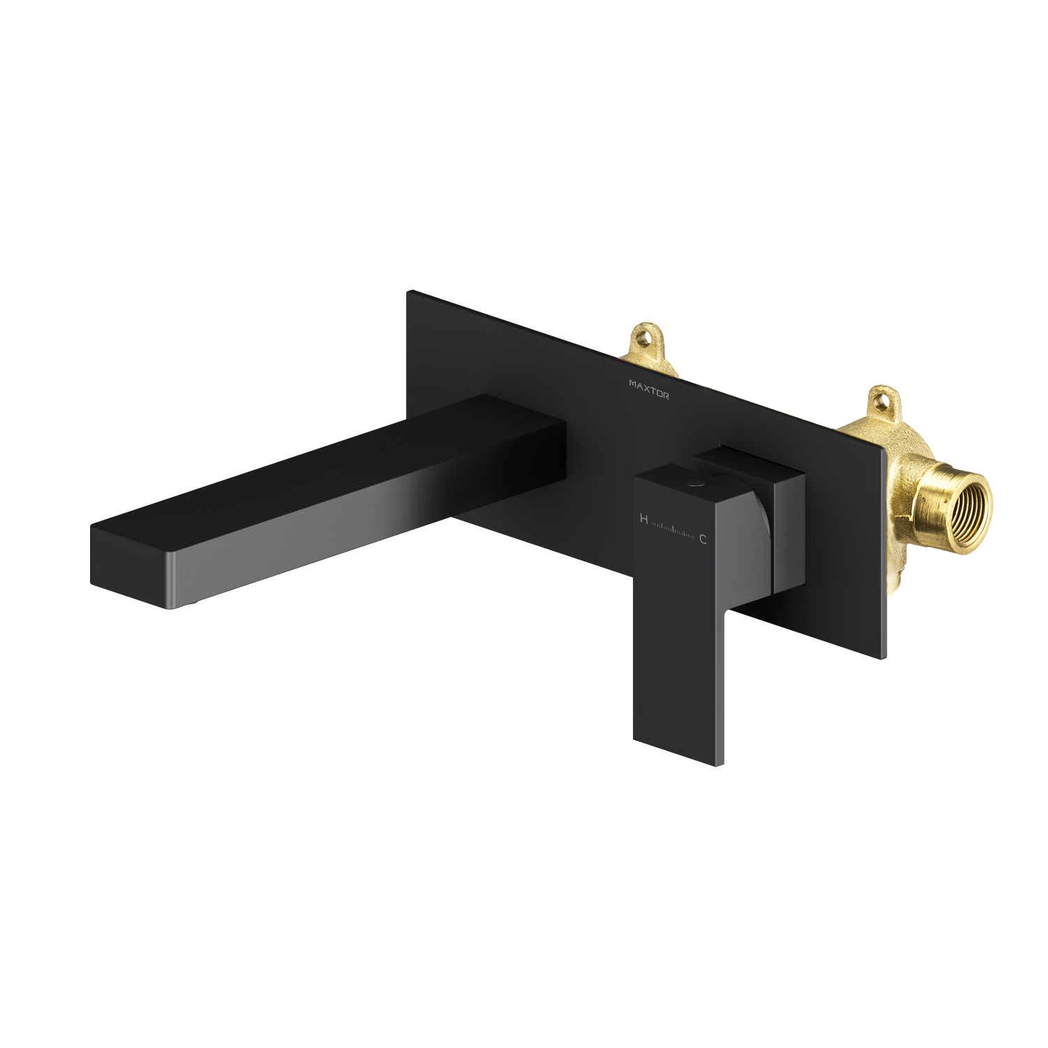 Maxtor Brushed Gold Wall-Mounted Basin Faucet – Square Design AB002000